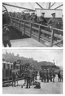L'Armee Britannique; L'Angleterre met d'a bord en ligne trois divisions 1914. Creator: Unknown
