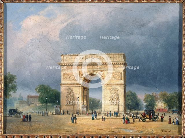 L'Arc de Triomphe de l'Etoile, c1840. Creator: Francois Etienne Villeret.