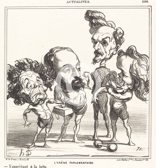 L'Arène Parlementaire, 1870. Creator: Honore Daumier.