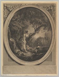 L'Arrivée du Courier (The Arrival of the Messenger), 18th century. Creators: Jacques Firmin Beauvarlet, Francois Boucher