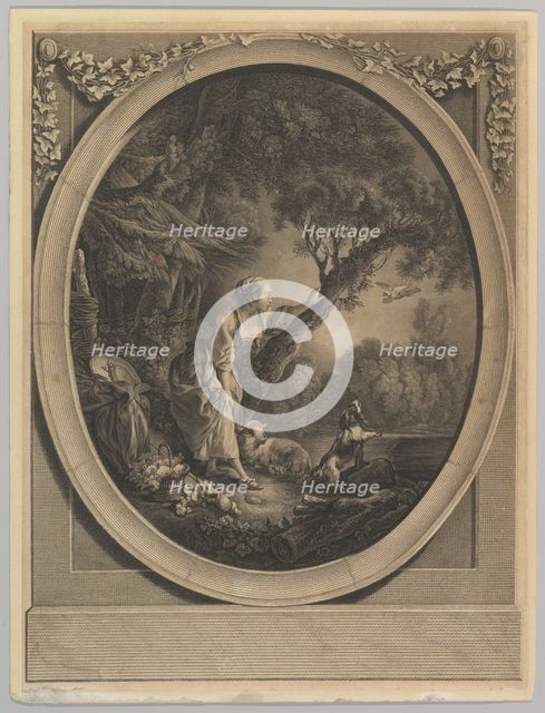 L'Arrivée du Courier (The Arrival of the Messenger), 18th century. Creators: Jacques Firmin Beauvarlet, Francois Boucher.