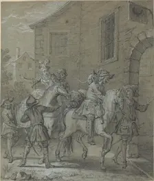 L'Arrivee de l'Operateur dans l'hotellerie, 1727. Creator: Jean-Baptiste Oudry