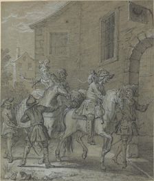 L'Arrivee de l'Operateur dans l'hotellerie, 1727. Creator: Jean-Baptiste Oudry