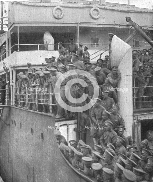 ''L'arrivee des russes; Sur le Latouche-Treville', 1916 (1924) Creator: Unknown.