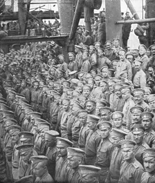 'L'arrivee des russes; Sur le pont de l'Himalaya 1916 (1924) Creator: Unknown