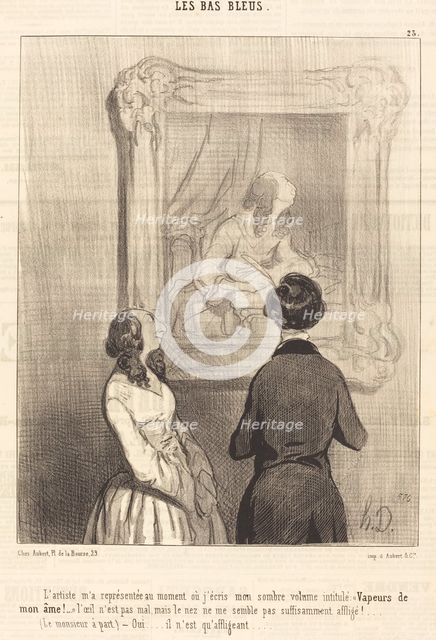 L'Artiste m'a représentée au moment ou j'écris..., 1844.  Creator: Honore Daumier.