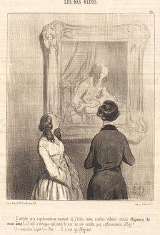 L'Artiste m'a représentée au moment ou j'écris..., 1844. Creator: Honore Daumier