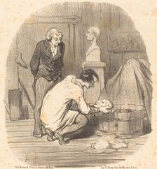 L'Artiste - Voilà qui est terminé!..., 1852. Creator: Honore Daumier