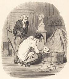 L'Artiste - Voilà qui est terminé!..., 1852. Creator: Honore Daumier