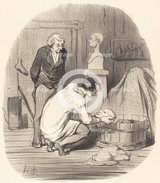 L'Artiste - Voilà qui est terminé!..., 1852. Creator: Honore Daumier.
