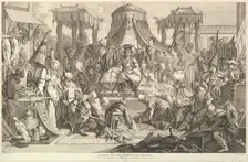 L'audience de l'Empereur chinois (The audience of the Chinese Emperor), from Chinois..., after 1743. Creator: Jacques Gabriel Huquier