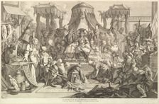 L'audience de l'Empereur chinois (The audience of the Chinese Emperor), from Chinois..., after 1743. Creator: Jacques Gabriel Huquier