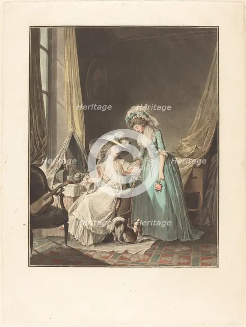 L'aveu difficile (The Difficult Confession), 1787. Creator: Jean Francois Janinet.