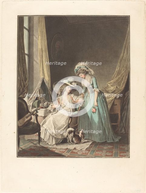 L'aveu difficile (The Difficult Confession), 1787. Creator: Jean Francois Janinet.