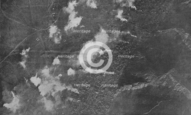 'L'Aviation Francaise sur le front Macedonien; un des bombardements de la ville de Petritch', 1916 Creator: Unknown.