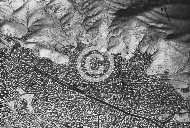 'L'Aviation Francaise sur le front Macedonien; Vue de monastir, prise d'un avion', 1916. Creator: Unknown.