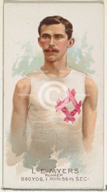 L.E. Myers, Runner, from World's Champions, Series 2 (N29) for Allen & Ginter Cigarettes, ..., 1888. Creator: Allen & Ginter.