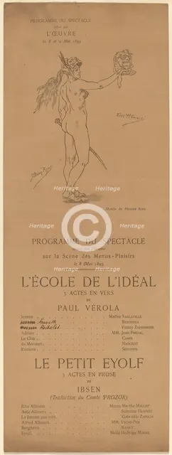 L'Ecole de l'idéal; Le Petit Eyolf, 1895. Creator: Félicien Rops.