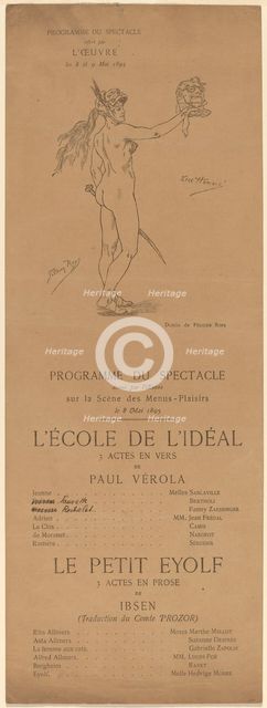 L'Ecole de l'idéal; Le Petit Eyolf, 1895. Creator: Félicien Rops.