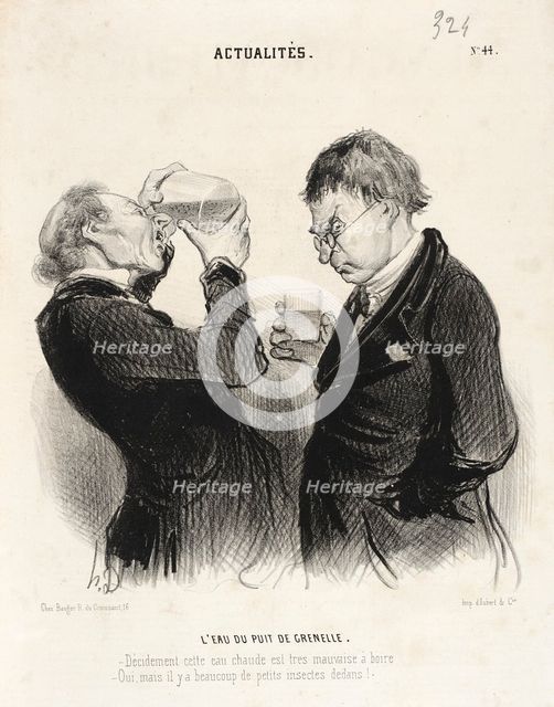L'Eau du puits de Grenelle, 1841. Creator: Honore Daumier.