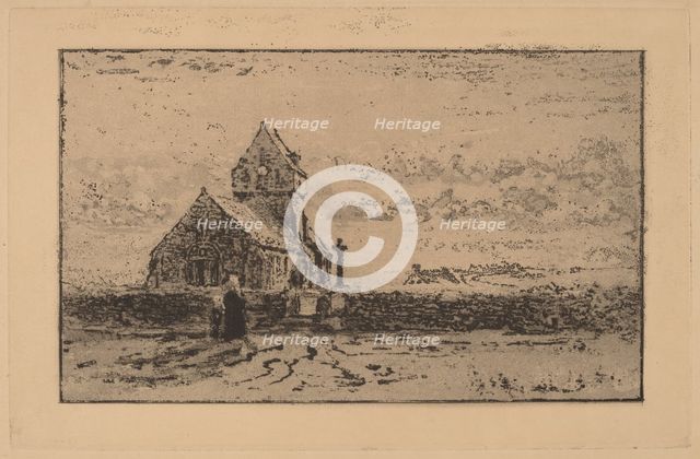 L'Église de Jobourg, 1887. Creator: Felix Hilaire Buhot.