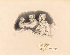 L'Éducation au Biberon, 1838. Creator: Honore Daumier