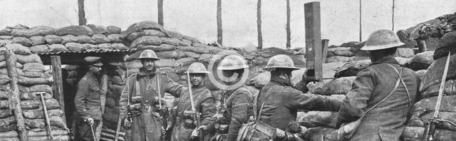 'L'effort Canadien; Canadiens occupant des tranchees en Flandre', 1915 (1916).. Creator: Unknown.