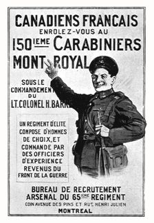 L'effort Canadien; Un appel, par affiche, Aux Canadiens francais 1914. Creator: Unknown