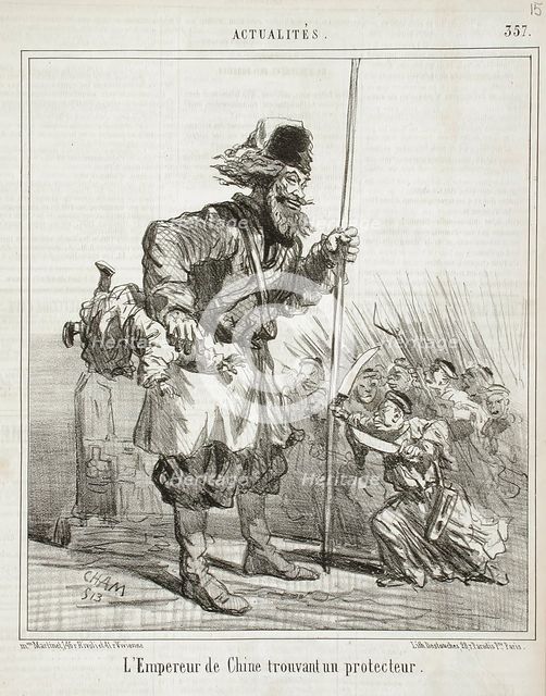 L'Empereur de Chine trouvant un protecteur, 1857. Creator: Cham.