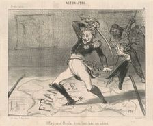 L'Empereur Nicolas travaillant dans son cabinet, 1850. Creator: Honore Daumier