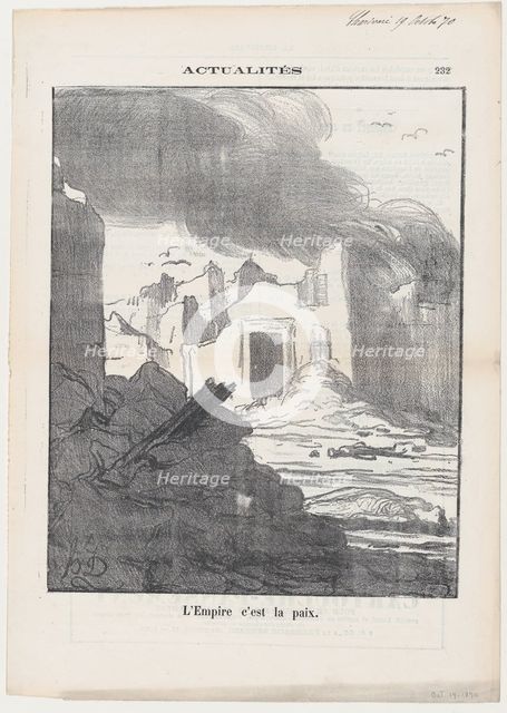 L'Empire c'est la Paix, 1870. Creator: Honore Daumier.