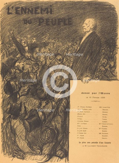 L'Ennemi du Peuple, 1899. Creator: Theophile Alexandre Steinlen.