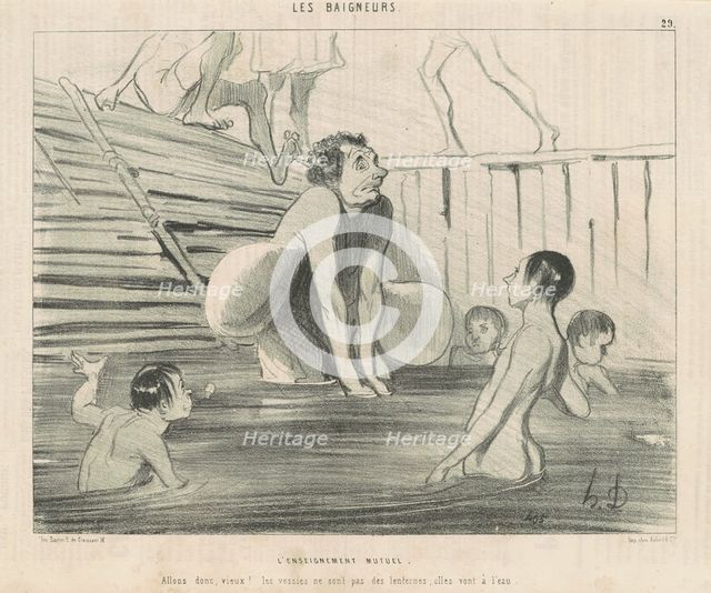 L'enseignement mutuel, 19th century. Creator: Honore Daumier.