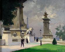 L'Entrée du Pont Alexandre III, 1920. Creator: Jules Ernest Renoux