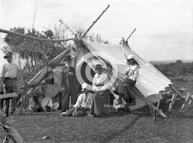 L’Estrange and others family camping trip, Tweed River (N.S.W), c1904. Creator: Robert Augustus Henry L'Estrange.