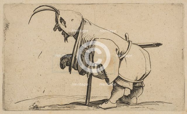 L'Estropié au Capuchon (The Beggar Wearing a Hood), from Varie Figure Gobbi, suite appe..., 1616-22. Creator: Jacques Callot.