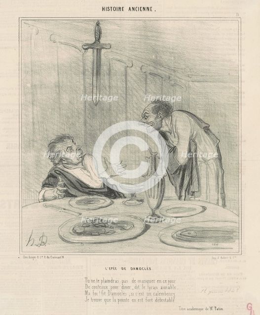 L'épée de Damoclès, c1842.  Creator: Honore Daumier.