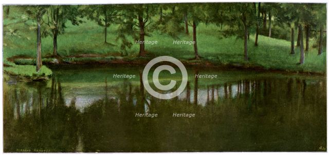 'L'Etang De Menil', 1898.Artist: Fernand Khnopff