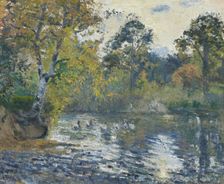 L'Étang de Montfoucault, 1874. Creator: Camille Pissarro
