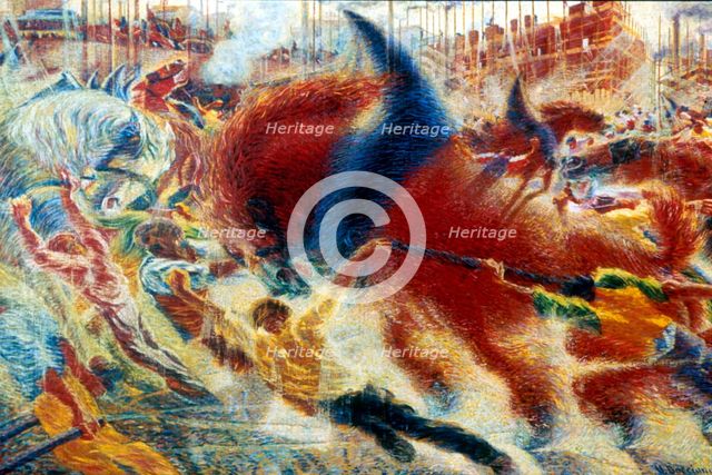'L'eveil de la Cite' ('The City Awakes'), 1910. Artist: Umberto Boccioni
