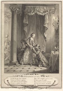 L'evenement au bal, 1775. Creators: Antoine Jean Duclos, Francois-Robert Ingouf