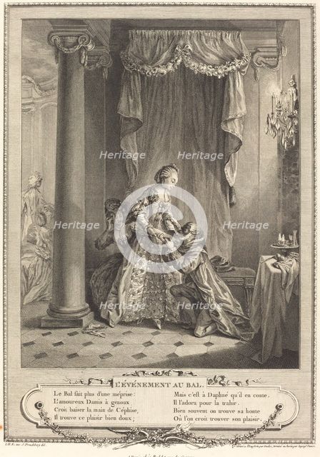 L'evenement au bal, 1775. Creators: Antoine Jean Duclos, Francois-Robert Ingouf.