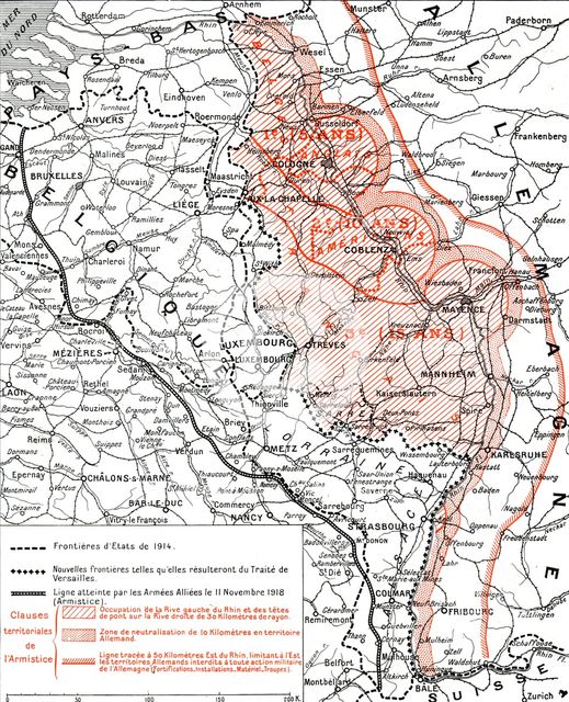 'L'Execution de L'Armistice; Les territoires que rendit ou livra aux allies la defaite..., 1918. Creator: P Pollacchi.