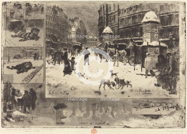 L'Hiver à Paris (Winter in Paris), 1879. Creator: Felix Hilaire Buhot.