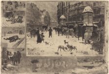 L'Hiver à Paris (Winter in Paris), 1879. Creator: Felix Hilaire Buhot