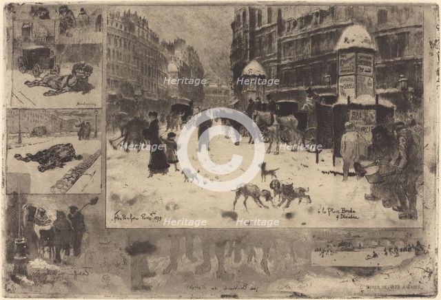 L'Hiver à Paris (Winter in Paris), 1879. Creator: Felix Hilaire Buhot.