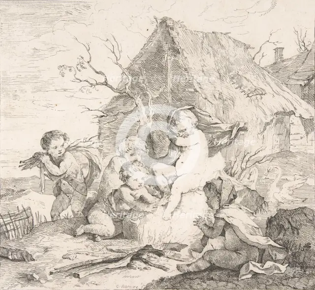 L'Hiver, from the Four Seasons, 1735. Creator: Charles-Joseph Natoire.
