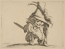 L'Homme au Ventre Tombant et au Chapeau Très Élevé (The Man with a Drooping Belly and a..., 1616-22. Creator: Jacques Callot