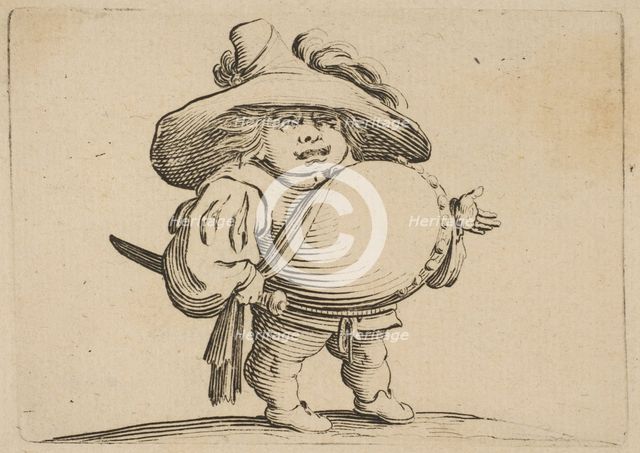 L'Homme au Gros Ventre Orné d'une Rangée de Boutons (Man with a Large Belly Decorated w..., 1616-22. Creator: Jacques Callot.