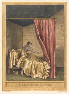L'homme et la puce (The Man with Fleas), published 1756. Creator: Benoit-Louis Prevost